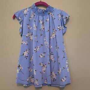 Melloday Summer Blouse, Light Blue, Small